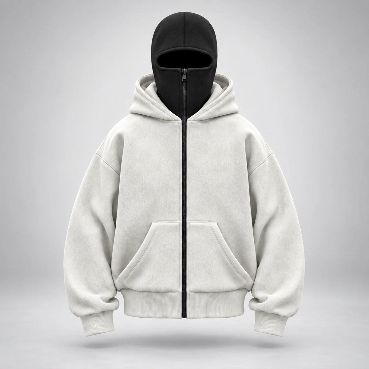 Hoodie Cagoule blanc avec cagoule noire
